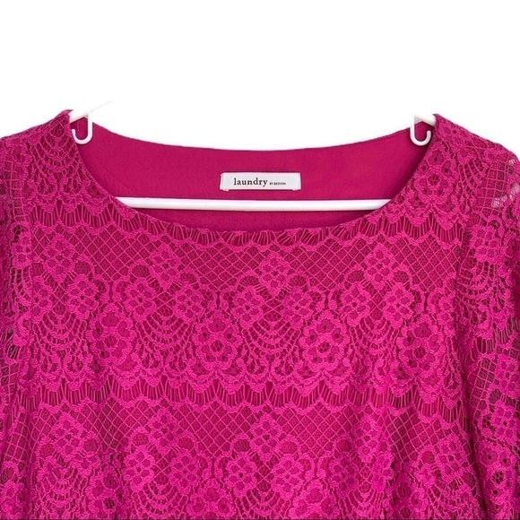 Laundry By Design Nordstrom Pink Lace Belle Sleeve Mini Dress Size 8 - Picture 4 of 16